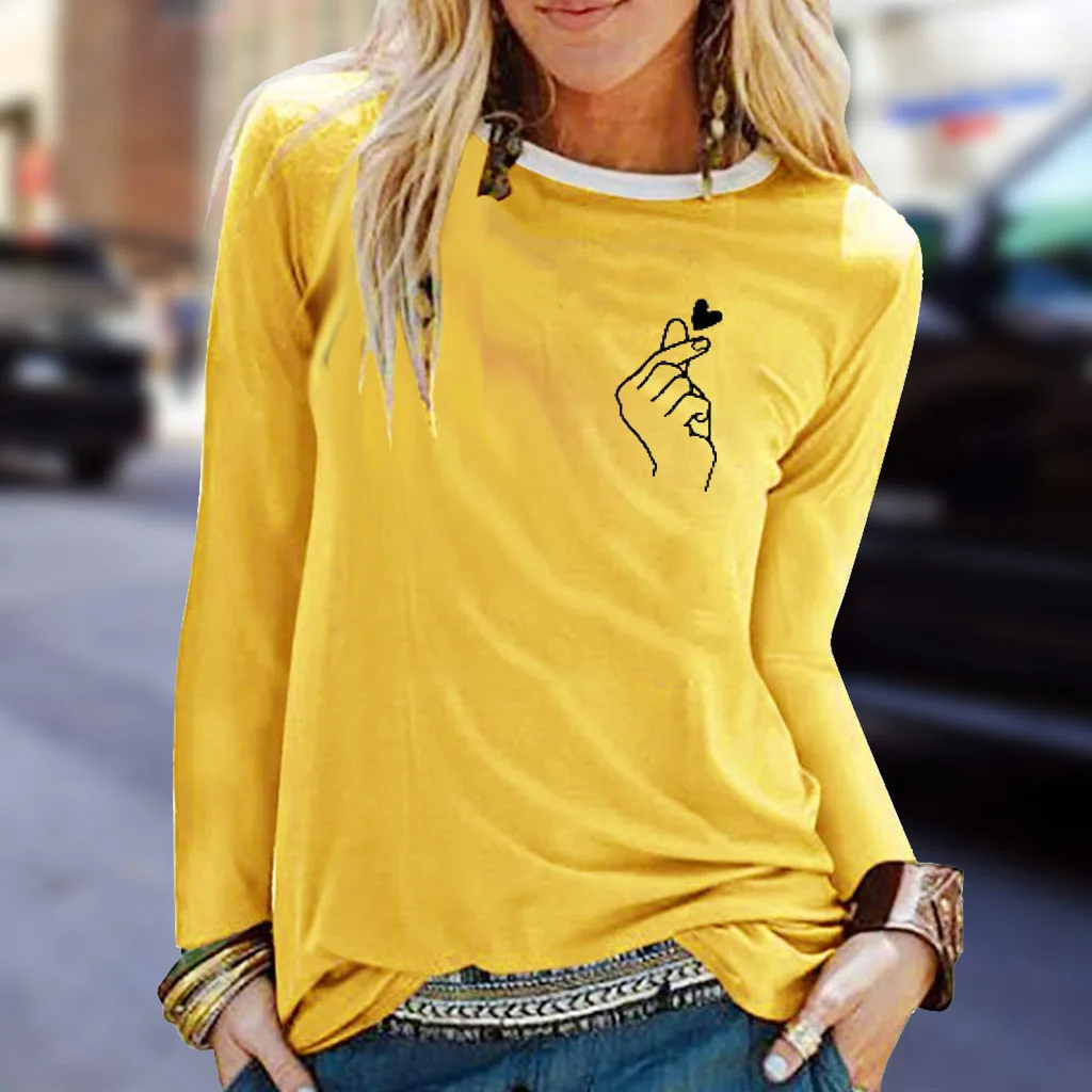 Женская футболка с принтом пальцев Повседневная Нижняя одежда женские топы