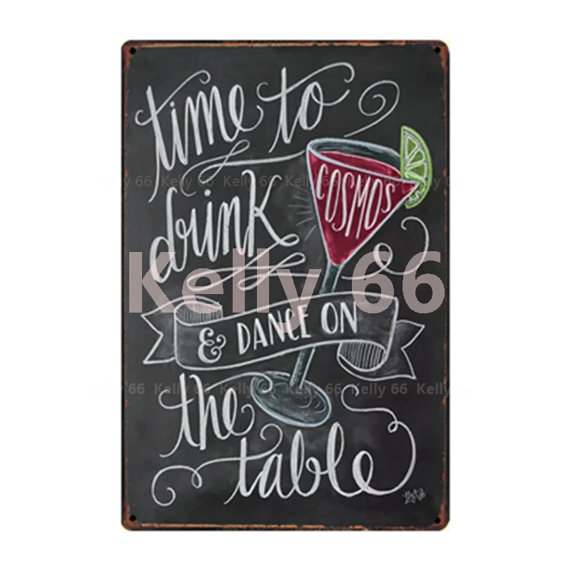 [Kelly66] коктейль для рисования мелом дырокол горячего рома металлический знак