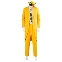 halloween carnival costume the mask jim carrey yellow suit cosplay costume men uniform outfits