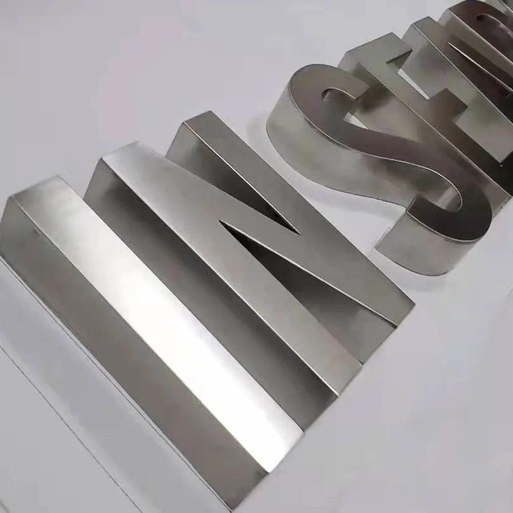 Заказной размер матовый из нержавеющей стали Алюминий 3D знак буквы |