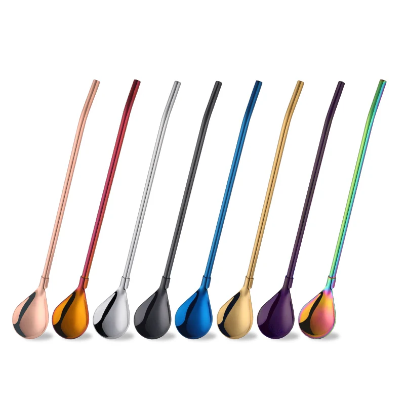 1 шт. Питьевая соломенная ложка с длинной ручкой посуда для бара 18/10 нержавеющая