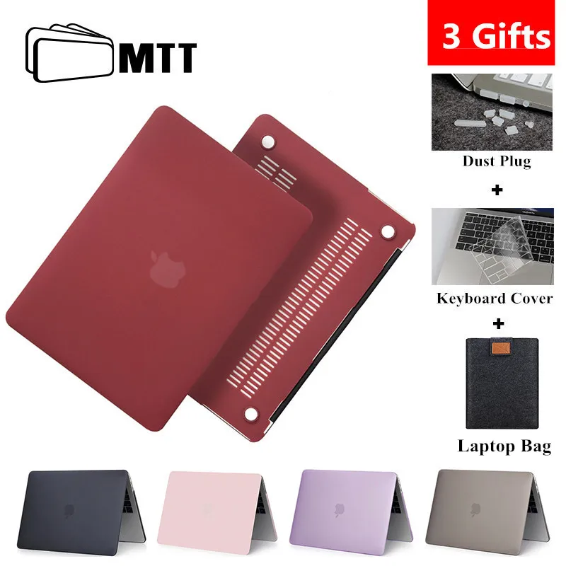 MTT Прозрачный матовый чехол для Macbook Air Pro retina 11 12 13 15 сумка для ноутбука чехол для Apple mac book Air 13,3 дюймов жесткий чехол