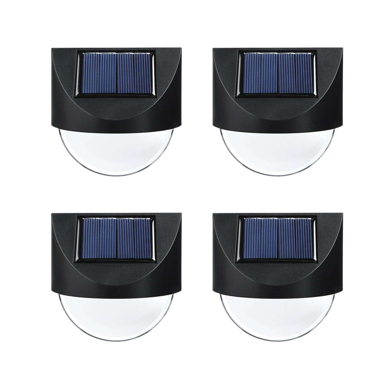

4pcs Solar Fence Light LED Lamp Wireless Garden Decor Pathway ABS Home Weatherproof Patio Step Easy Install Outdoor Waterproof