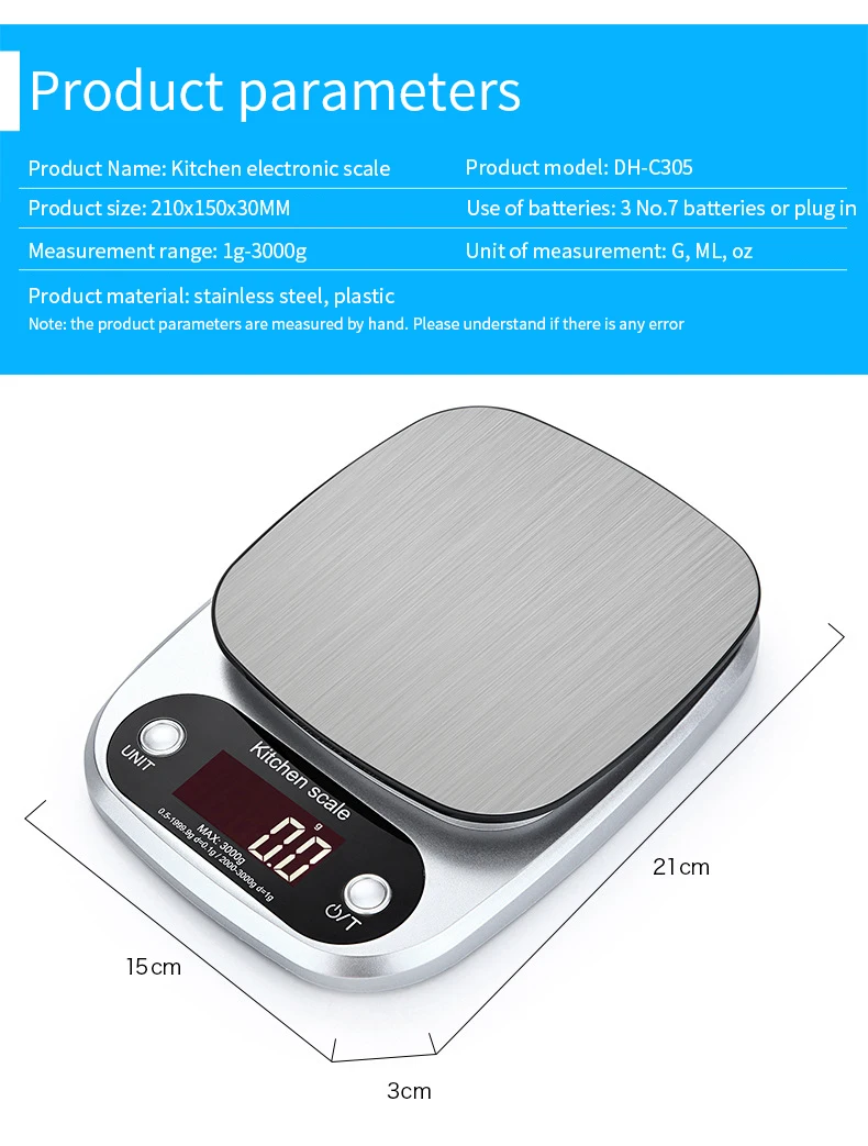 

Высокая точность и стабильное качество электронных пищевых шкал, точный блок преобразования, нулевая функция дисплея с подсветкой, домашни...