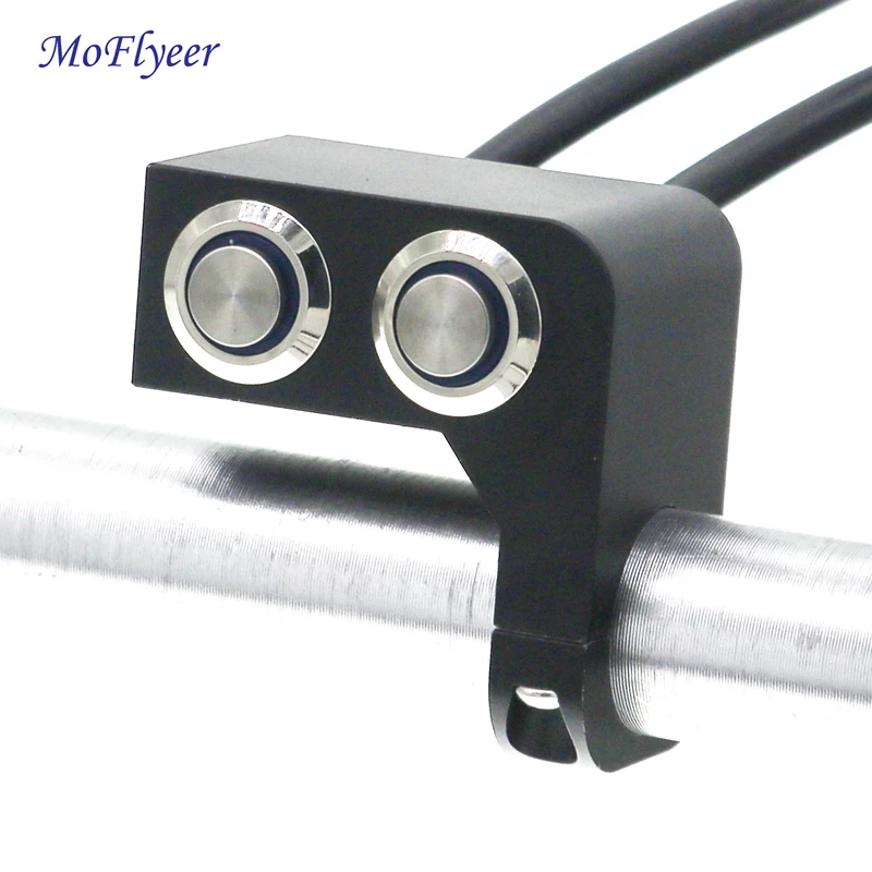 

MoFlyeer Motorcycle Switch 22mm Motorcycle Handlebar Manual and Self-return Button LED Light Lamp Control Switch motorcycle