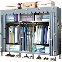 all alloy household bedroom simple cloth cabinet steel pipe thickened reinforced steel frame thickened storage cabinet