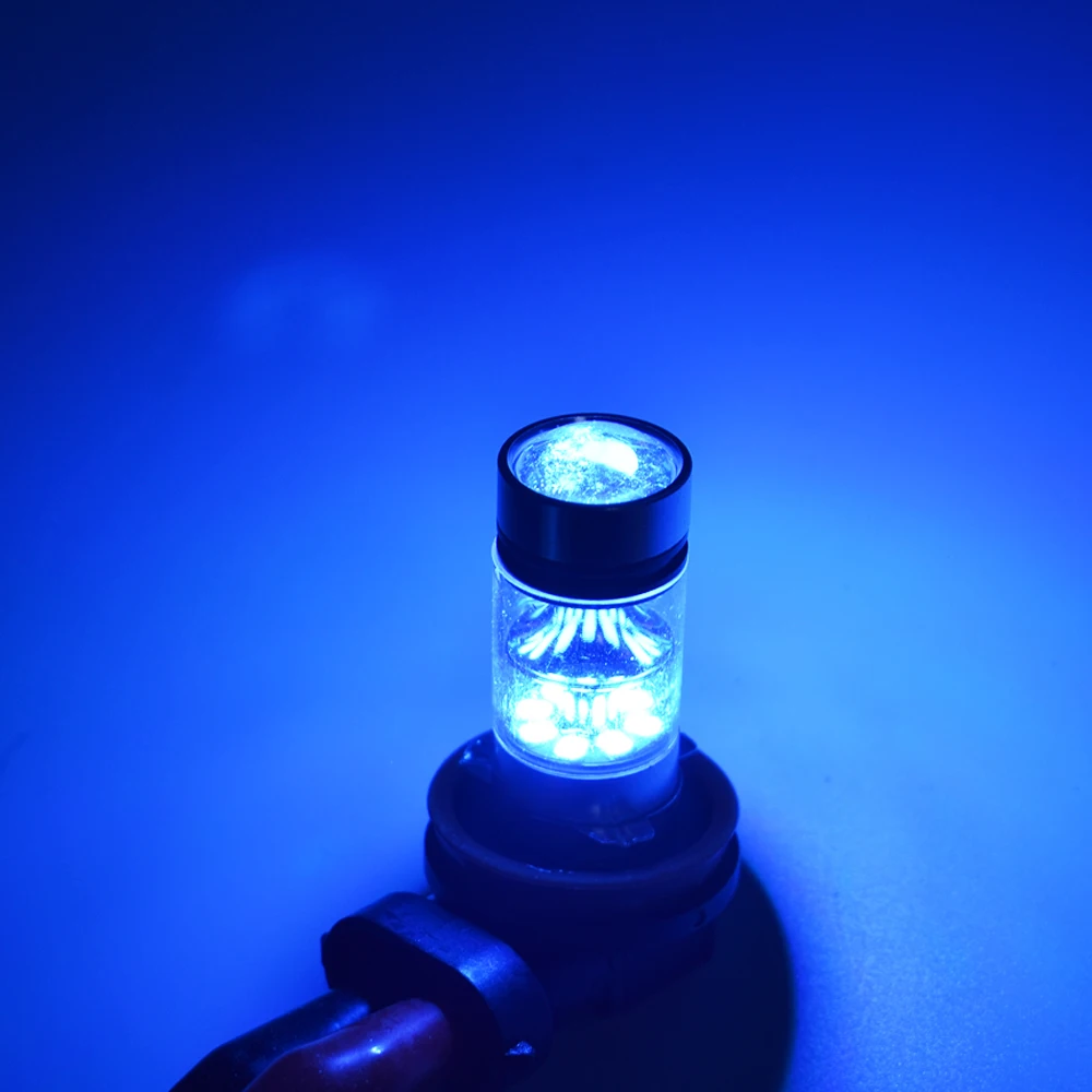 Светодиодные противотуманные фары высокой мощности 2 шт. H8 H11 H16 8000K холодный синий