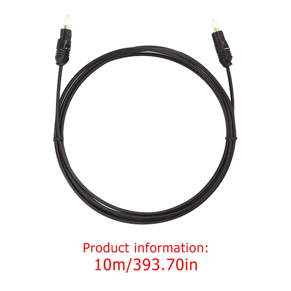 

Fiber Optic Audio Cable Male to Male Braided Digital Optical Fiber Audio Cable with Metal Connectors - 33 Feet (10 Meters)-Black