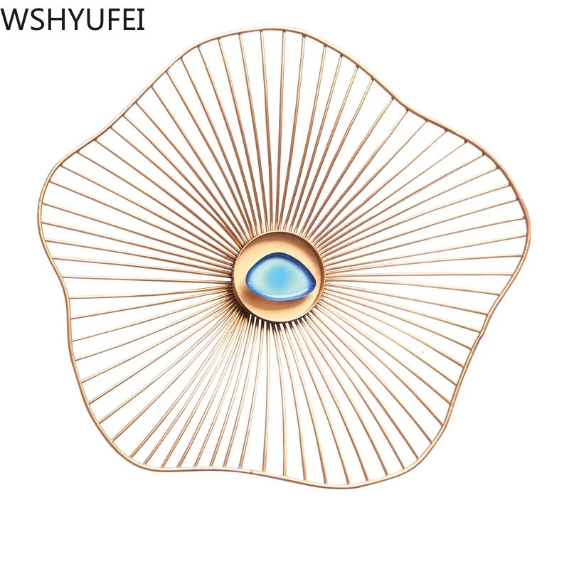 Современная Настенная роспись из кованого железа с листьями лотоса украшения