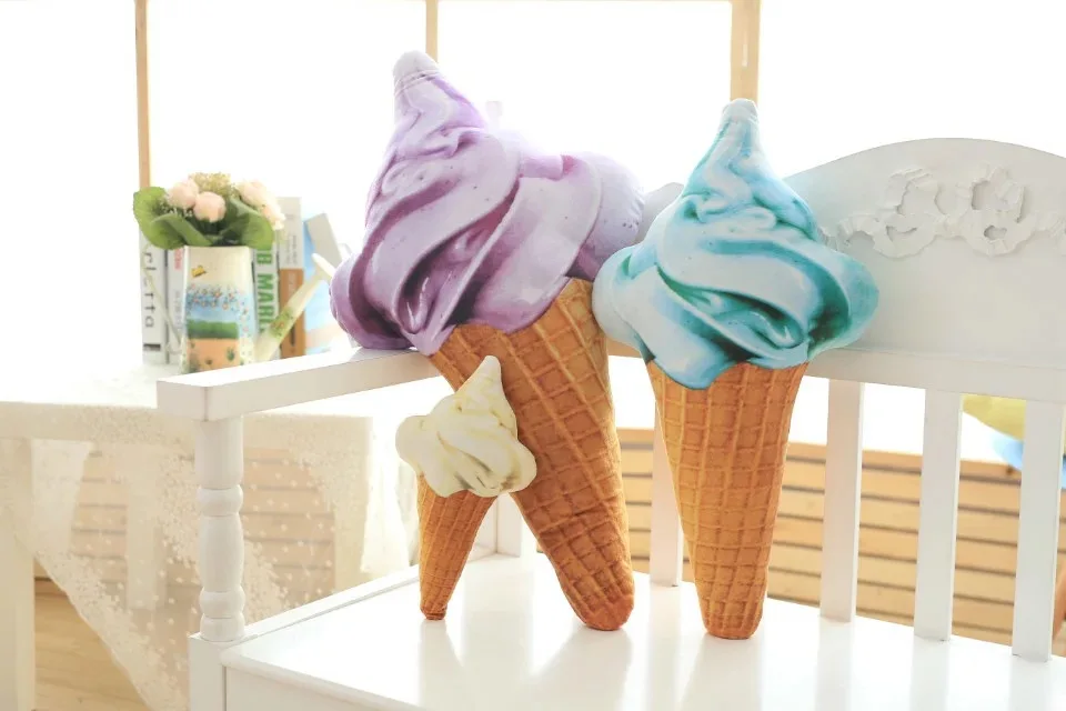 Аниме плюшевая подушка 3 размера набивные животные еда мороженое конусное