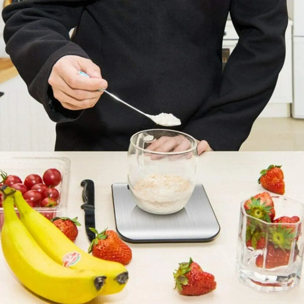 

Digital Food Scale Stainless Steel Digital Kitchen Scale 10kg/5kg Precision Food Scales Digital Weight Grams and Oz, Ml,Lboz