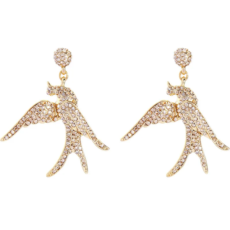 

Little Swallow Pendant Stud Earrings Female European and American Style Fashion Temperament Personality Trend Commuter Earrings