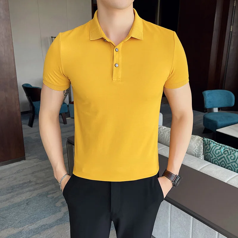 

Polo Shirts Men's Polos Man Summer Clothes Cotton Polo Blouses Black Casual Short Sleeve Tops Golf Wear Golf Tee Casual Slim Fit