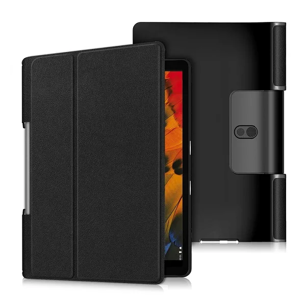 Cover Case for Lenovo Yoga Tab5 YT-X705F 10.1 Inch PU Leather Protectctive Cover Shell Tablet Funda Capa free stylus+film - Цвет: Черный