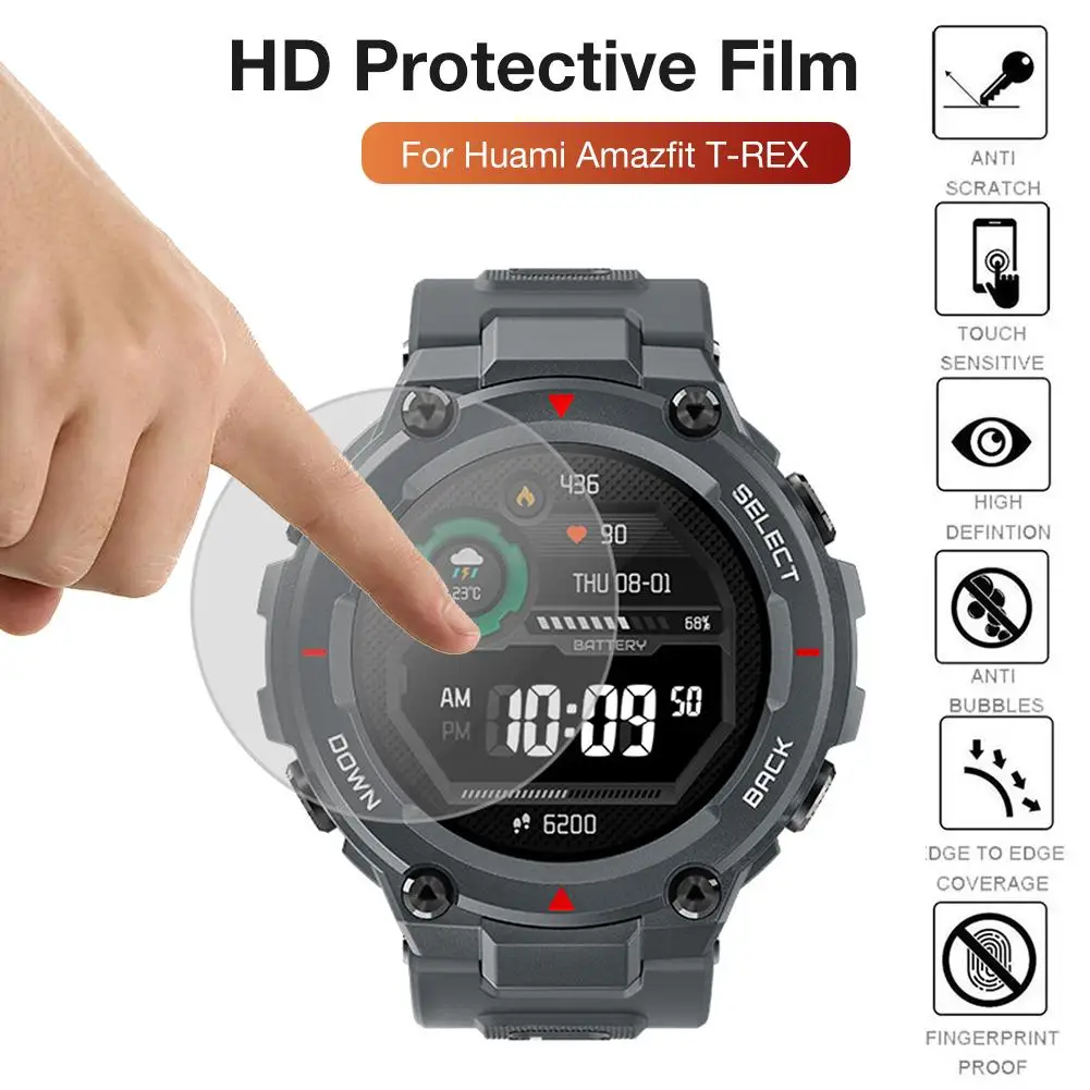 TPU HD Tempered Glass Protective Film For Xiao Mi Smartwatch Huami Amazfit T-Rex Smart Watch Screen Protector Accessories Hot