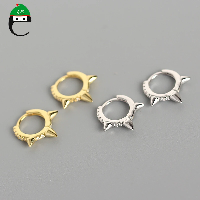 Trustdavis минималистичные серебряные серьги-кольца в стиле панк с заклепками и