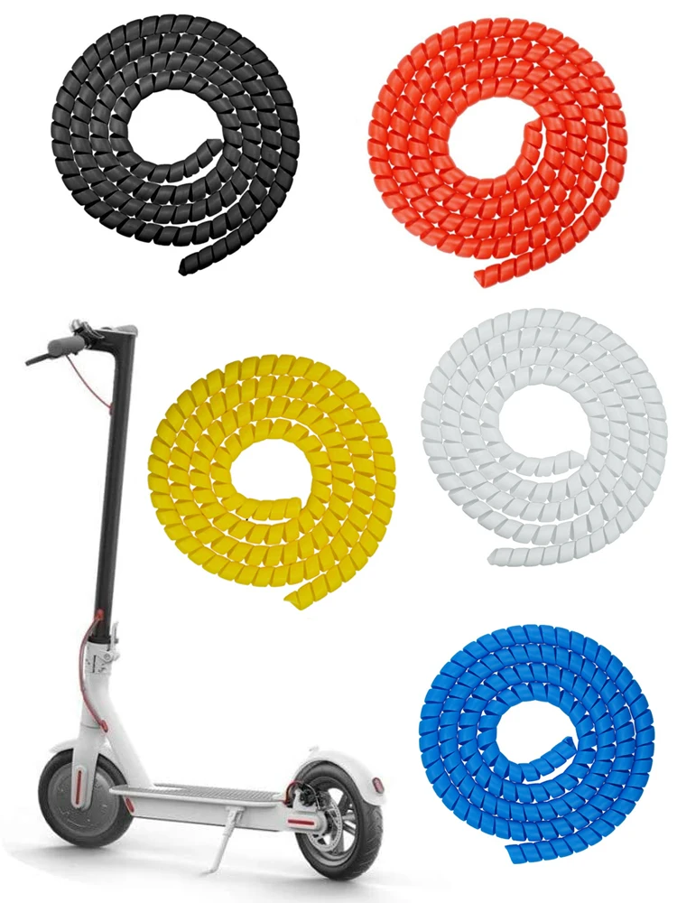 

2 PCS Electric Scooter Brake Line Organizer Pipe Protection Spiral Wrap Winding Cable Wire Cover Tube Protective Cover
