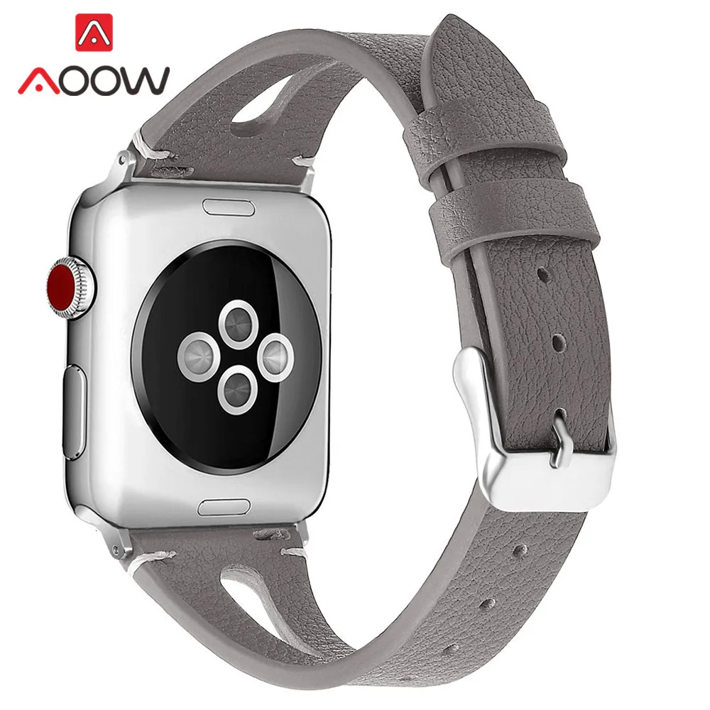 Ремешок из натуральной кожи с принтом для Apple Watch 40 мм 44 мм для iwatch 38 мм 42 мм ремешок серии 4 3 2 1 браслет аксессуары