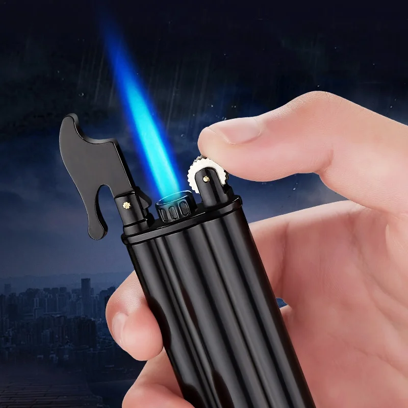 

Ultra-thin Windproof Grinding Wheel Lighters Portable Butane Torch Lighter Cigarettes Cigar Spray Gun Metal Lighter