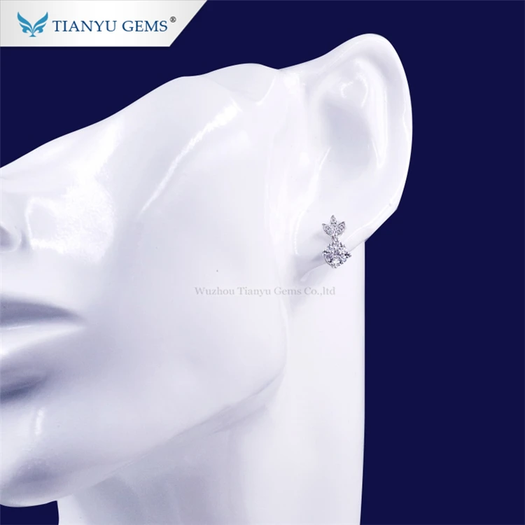 Tianyu драгоценные камни прекрасный стиль 10k золото моиссанит Алмаз серьги |