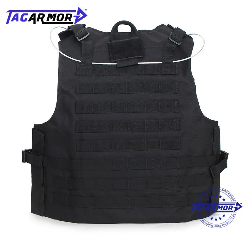 Tagarmor черная Броня NIJ IIIA 3A армированный Арамид пуленепробиваемый жилет для