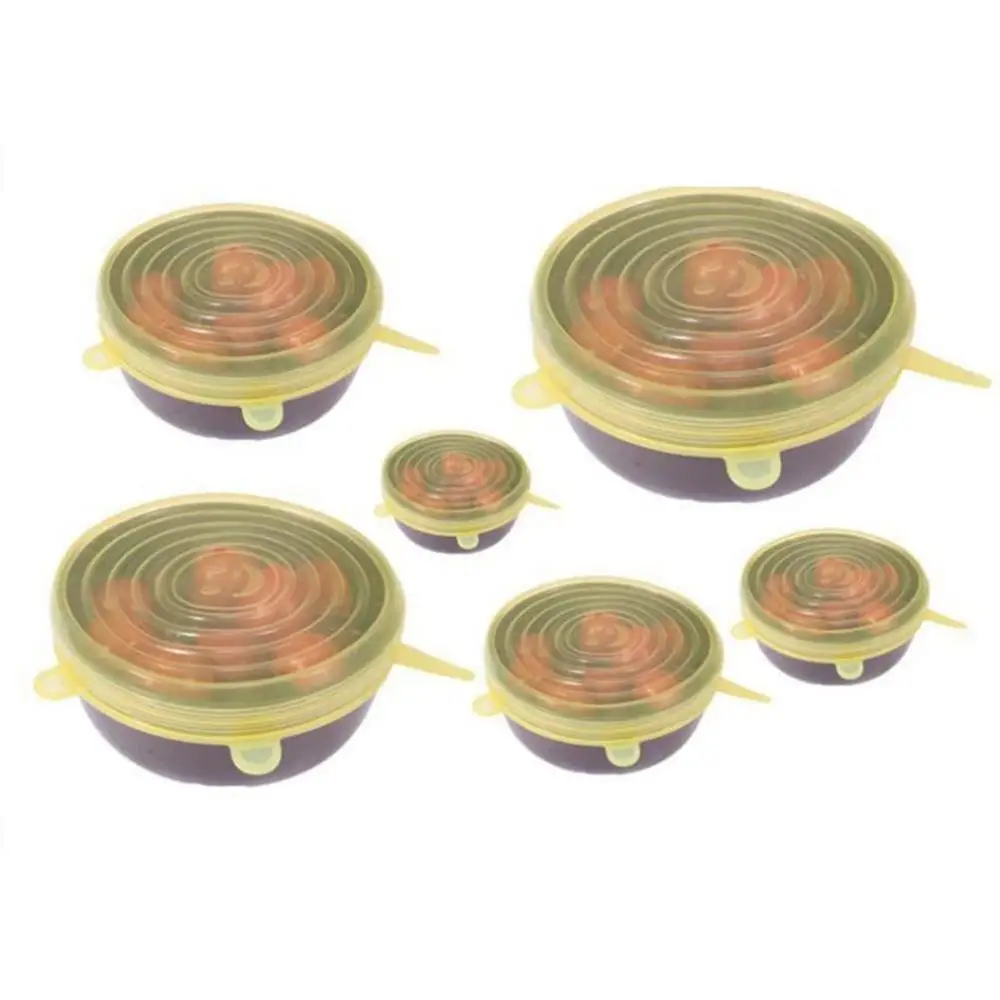 

Stretched 6-Piece Universal Cover Silicone Six-Piece Fresh-Keeping Set Microwave Sealed Refrigerator Cover Plastic Wrap M6W0