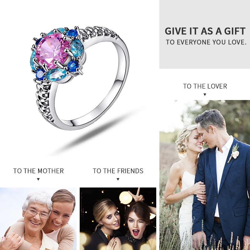 Женское Обручальное Кольцо JROSE Flower обручальное кольцо зеленого красного и