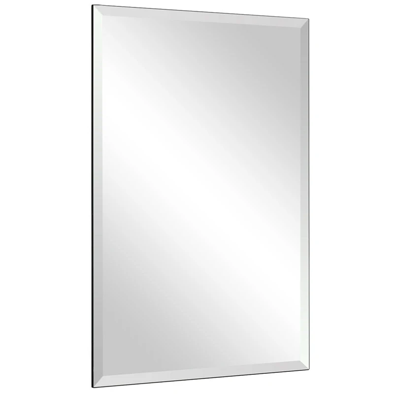 

24" X 36" Classic Rectangle Mirror Durable Glass Rectangle Wall Mounted Bathroom Real Reflection Beveled Silver Mirror