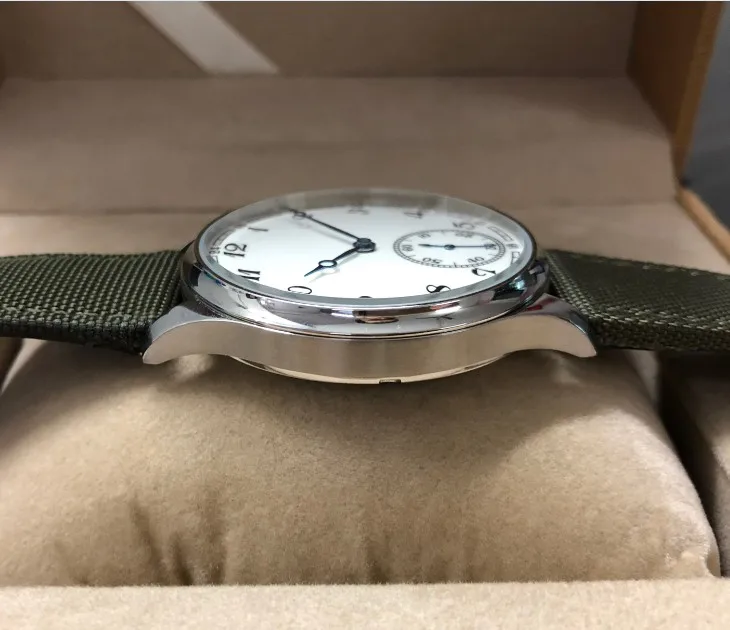 Новинка модные мужские механические часы 44 мм без логотипа эмалированный белый