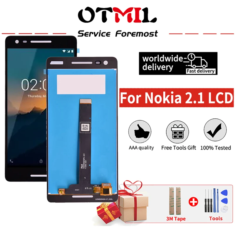 

5,5 "Оригинальный ЖК-дисплей для Nokia 2,1 TA-1080 TA-1084 TA-1086 TA-1092 ЖК-экран 100% протестированный сенсорный экран дигитайзер Замена