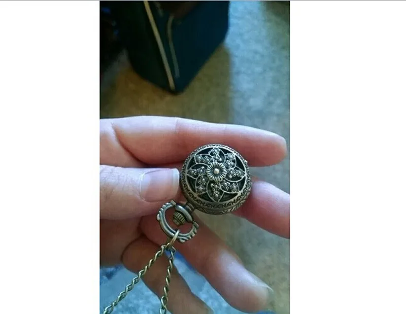 Модные Винтажные кварцевые карманные часы Lotus бронзовые с подвеской и цепочкой