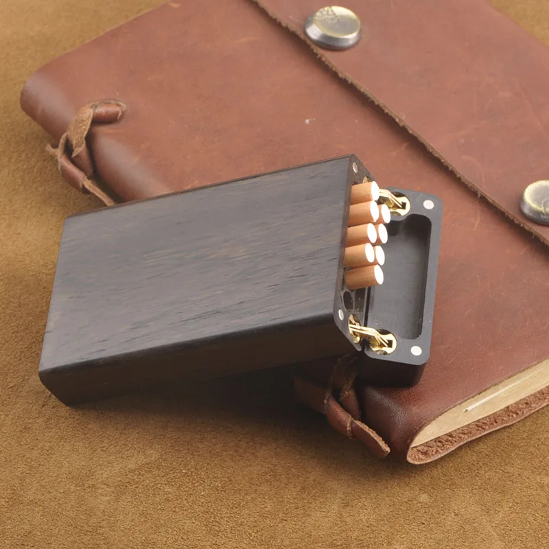 Полностью деревянная вырезанная тонкая Дымчатая коробка для сигарет из массива