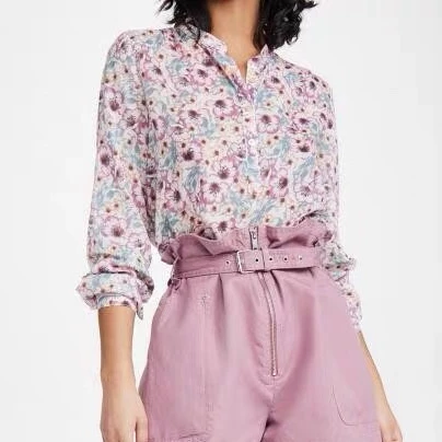 

Женская рубашка с изысканным принтом Morning Glory, хлопковая рубашка с длинным рукавом, женская блузка