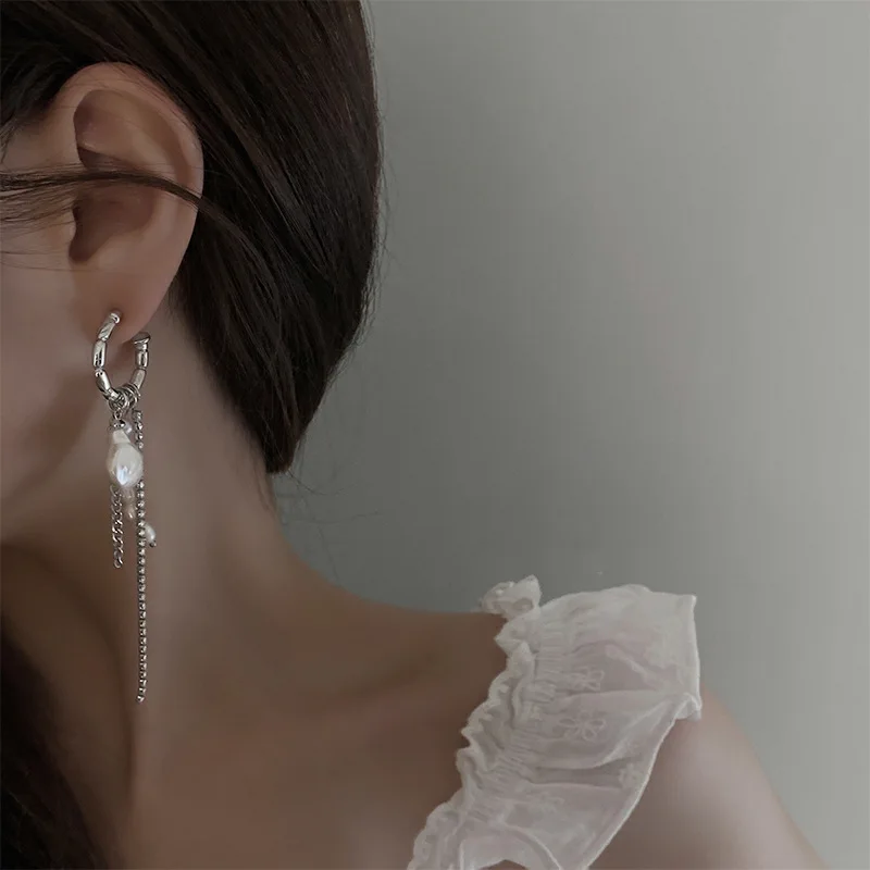

Fashion Jewelry Tassel Earrings Popular Design High Quality Shiny Crystal Simulated Pearl Drop Earrings For Girl Lady Gifts