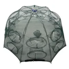 Автоматическая сетчатая рыболовная сеть с 4-20 отверстиями, ловушка для рыбы, сетчатая клетка для креветок, нейлоновый зонт, складные крабы, кастинговые сети, рыболовная сеть