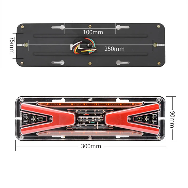 

2 шт. задний фонарь для грузовика прицепа s 12 в 24 В стробоскопический сигнал поворота Задний стоп-сигнал Светодиодная лампа для лодки транспортных средств задсветильник для грузовика