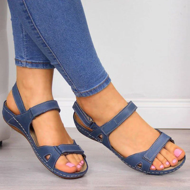 

2021 Women Sandals Flat Open Toe Shoes Women Casual Platform Ladies Vintage Office Party Sandals Dropshipping Zapatos De Mujer