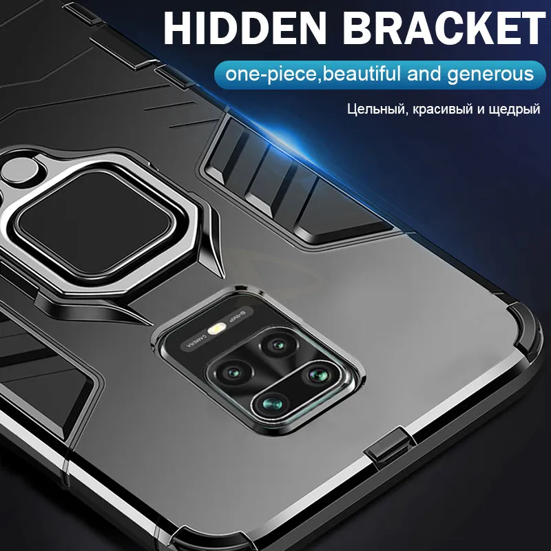 Роскошный защитный чехол с металлическим кольцом для Xiaomi ударопрочный