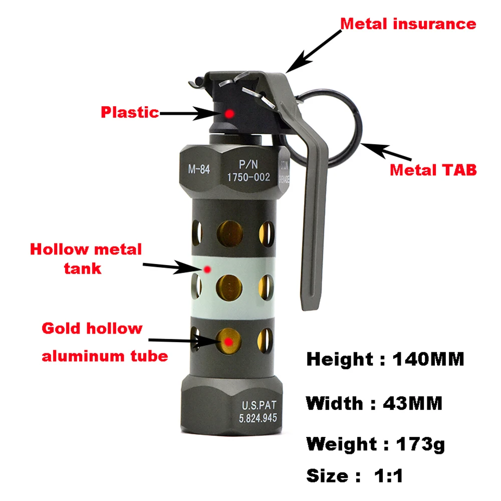 M84 flashbomb 1:1 бутиковая Модель AEG Toys металлические Зеленые Аксессуары для