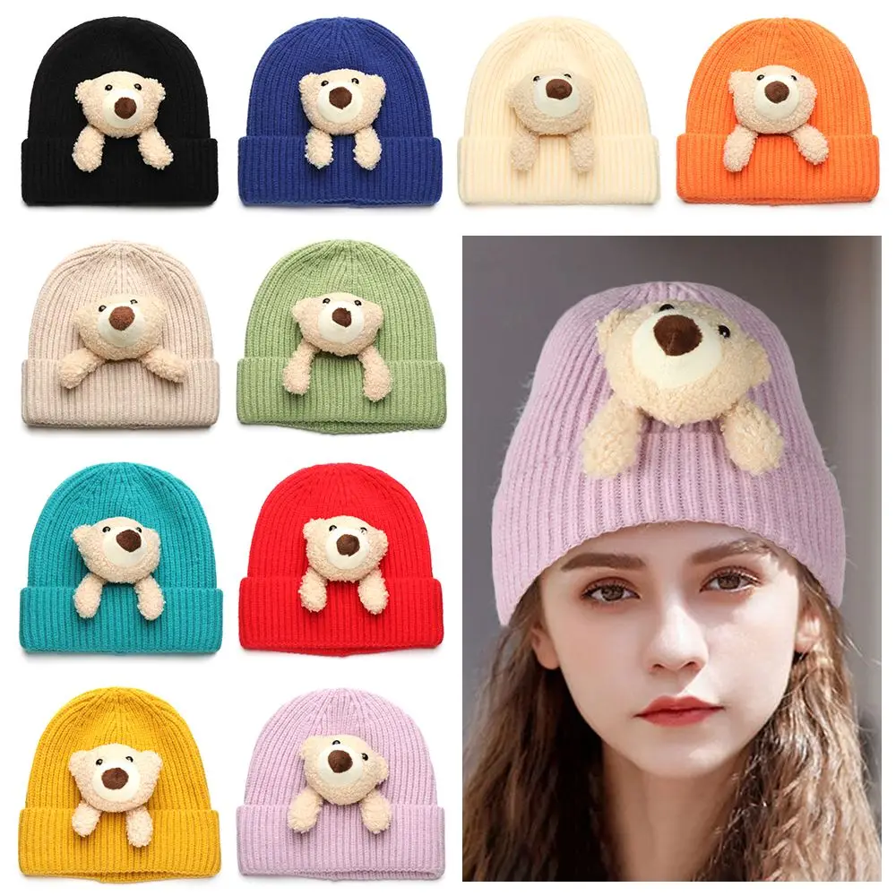 

Мультяшный медведь, детский подарок, ветрозащитные вязаные шапки, теплая шапка, теплая зимняя шапка для защиты ушей