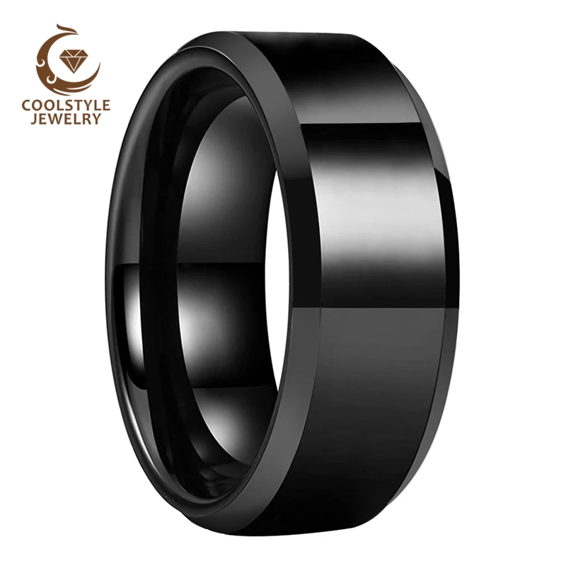 8 мм Вольфрам обручальное кольцо из карбида черного Обручение конического