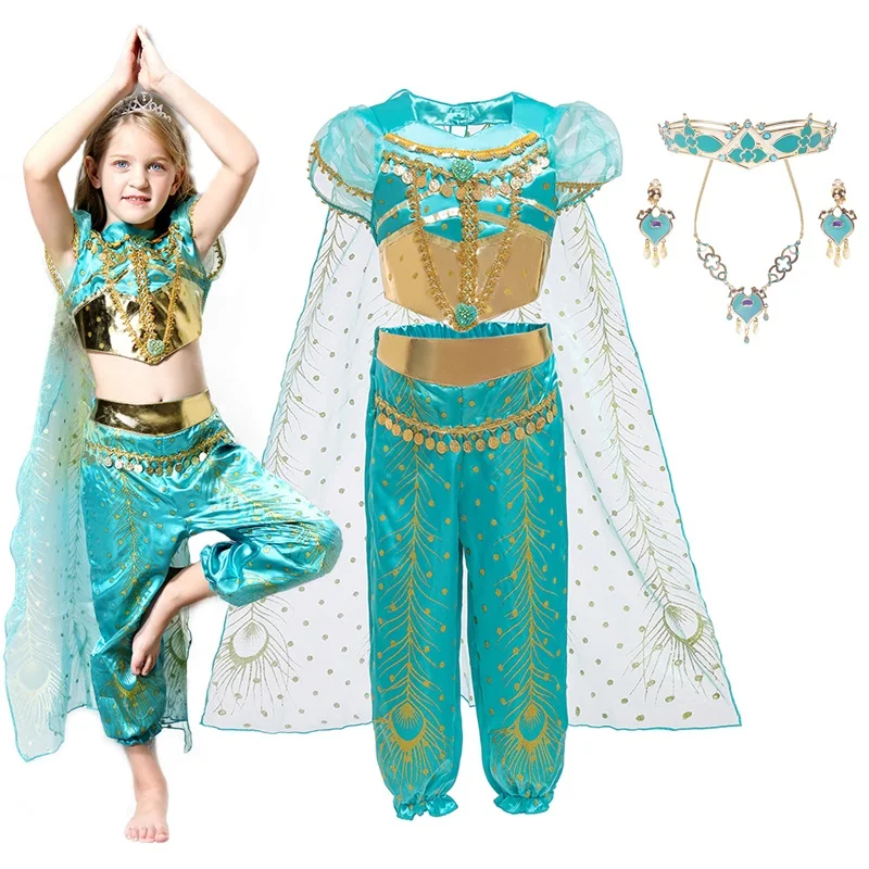 Арабская принцесса яркая для девушек топ с коротким рукавом и брюки комплект из 2