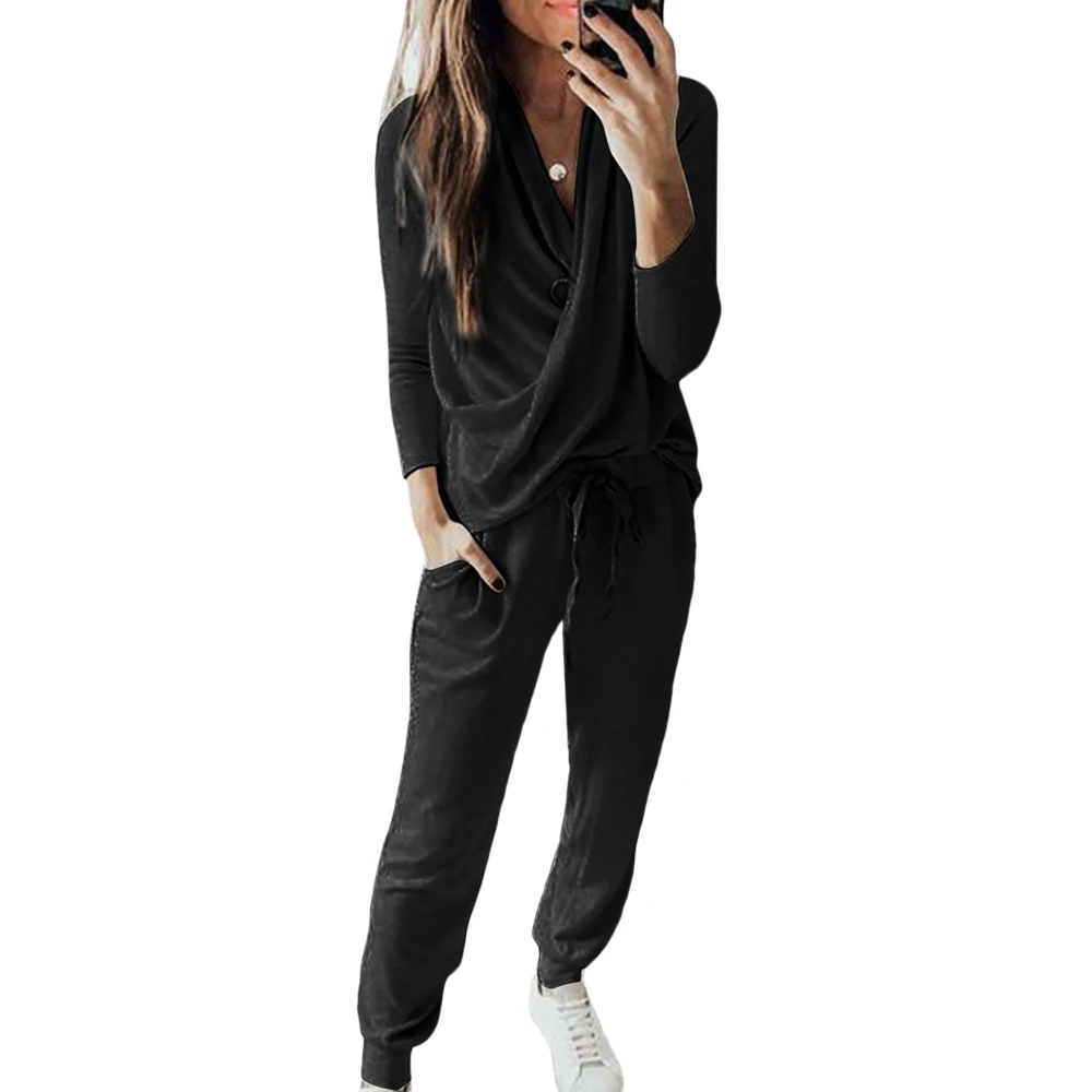 

Solid Homewear Women Pajama Set Solid Spring Sleep Tops and Pants Sleepwear Women Pijamas Women Clothing Pajama Set