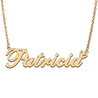 patricia love heart name necklace personalized gold plated stainless steel collar for women girls friends birthday wedding gift