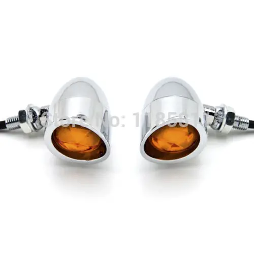 Пара универсальные мотоциклетные хромированные световые указатели поворота для