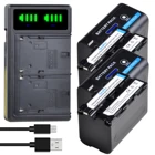 5200mAH NP-F750 F770 F750 Bateria NP-F770 Battery with LED Indicator + LED Charger for Sony NP F970 F960 F550 F570 QM91D TRU47E