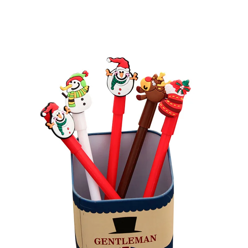 

1 шт. Рождественский серия гелевых ручек 0,38 мм черные чернила Ручка 4 варианта рекламный подарок канцелярские принадлежности школы офиса ро...