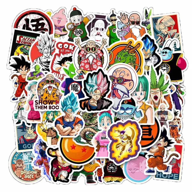 

50Pcs Japan Anime DBZ Goku Stickers for iPhone Laptop Samsung Xiaomi Manga Kakarotto Kame Sennin Sticker Autocollant Pegatina