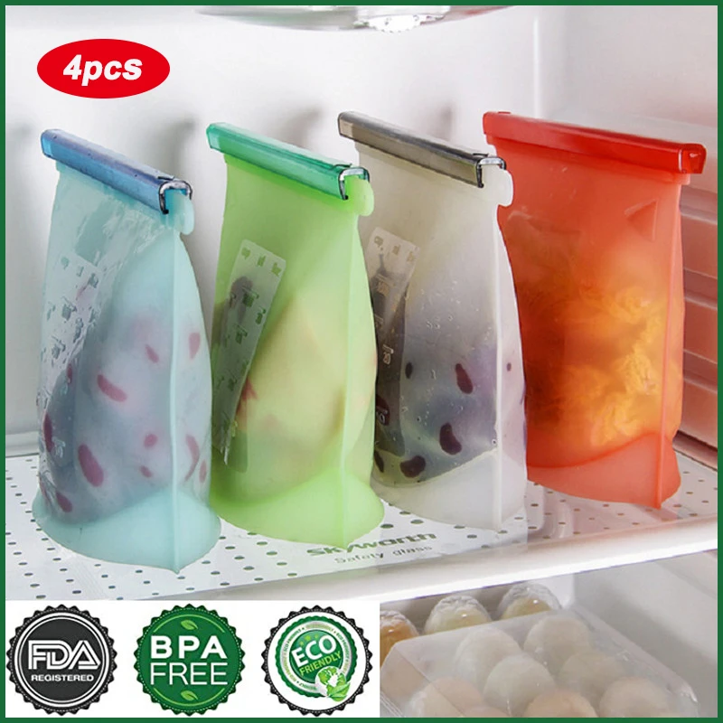 

Силиконовые мешки, многоразовый герметичный пакет для хранения овощей, жидкостей, закусок, мяса