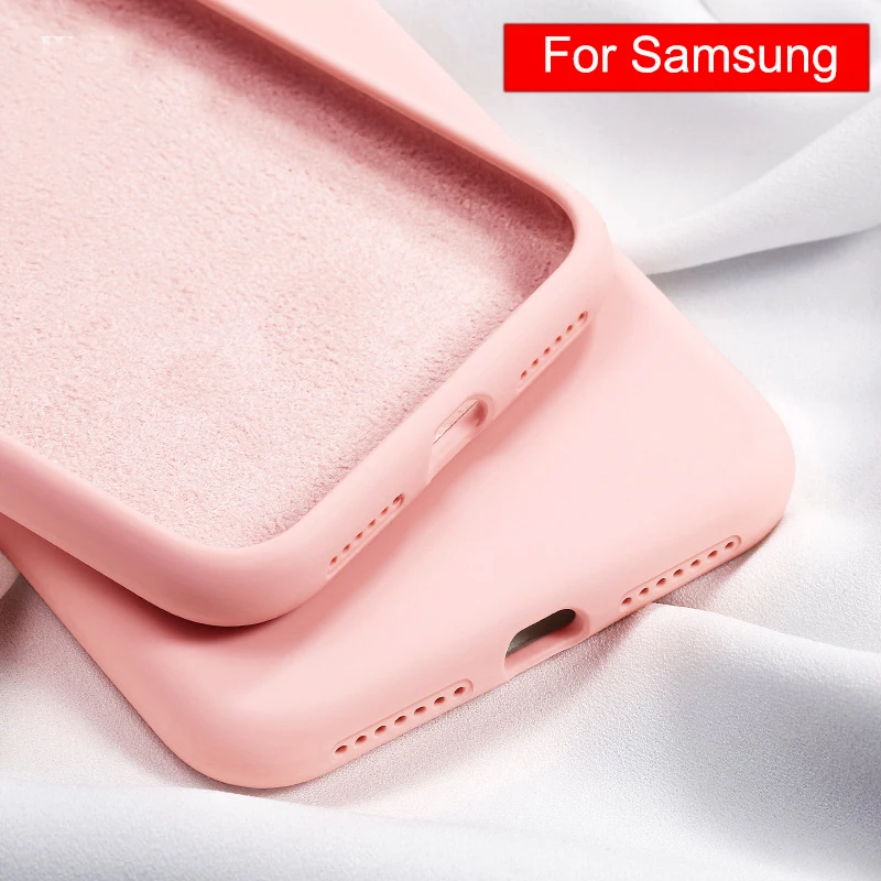 Мягкий чехол из жидкого силикона для Samsung Galaxy S8 S9 Plus чехлы карамельных цветов на
